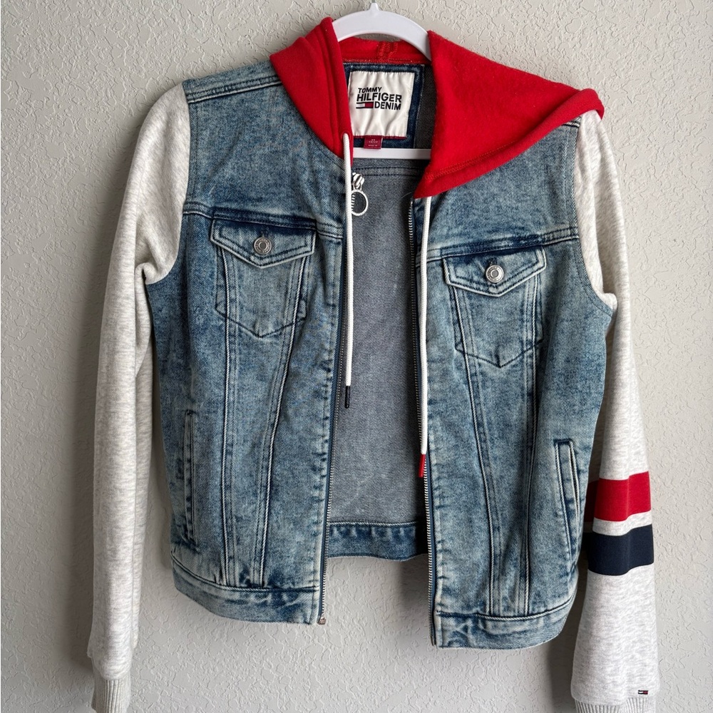 Tommy Hilfiger Denim and Red Hooded Jacket